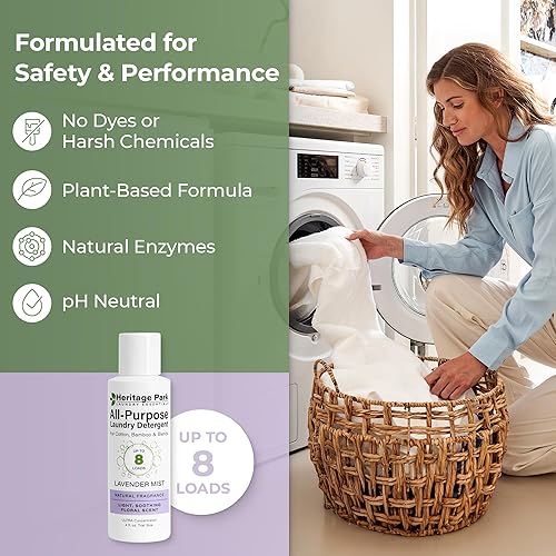 Miniatura 83 de Heritage Park - Detergente de lujo para ropa Detergente para ropa natural y enzimático probado por dermatólogos, a base de plantas, respetuoso