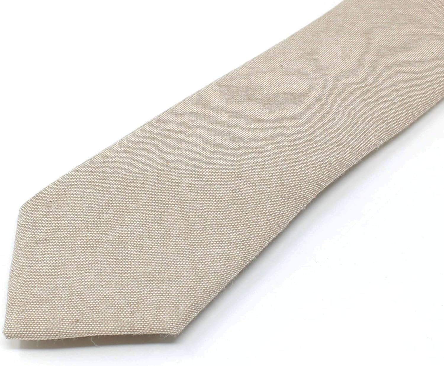 Men's Chambray Cotton Skinny Necktie Tie Textured Distressed Style - 2.5" Width - Image 5