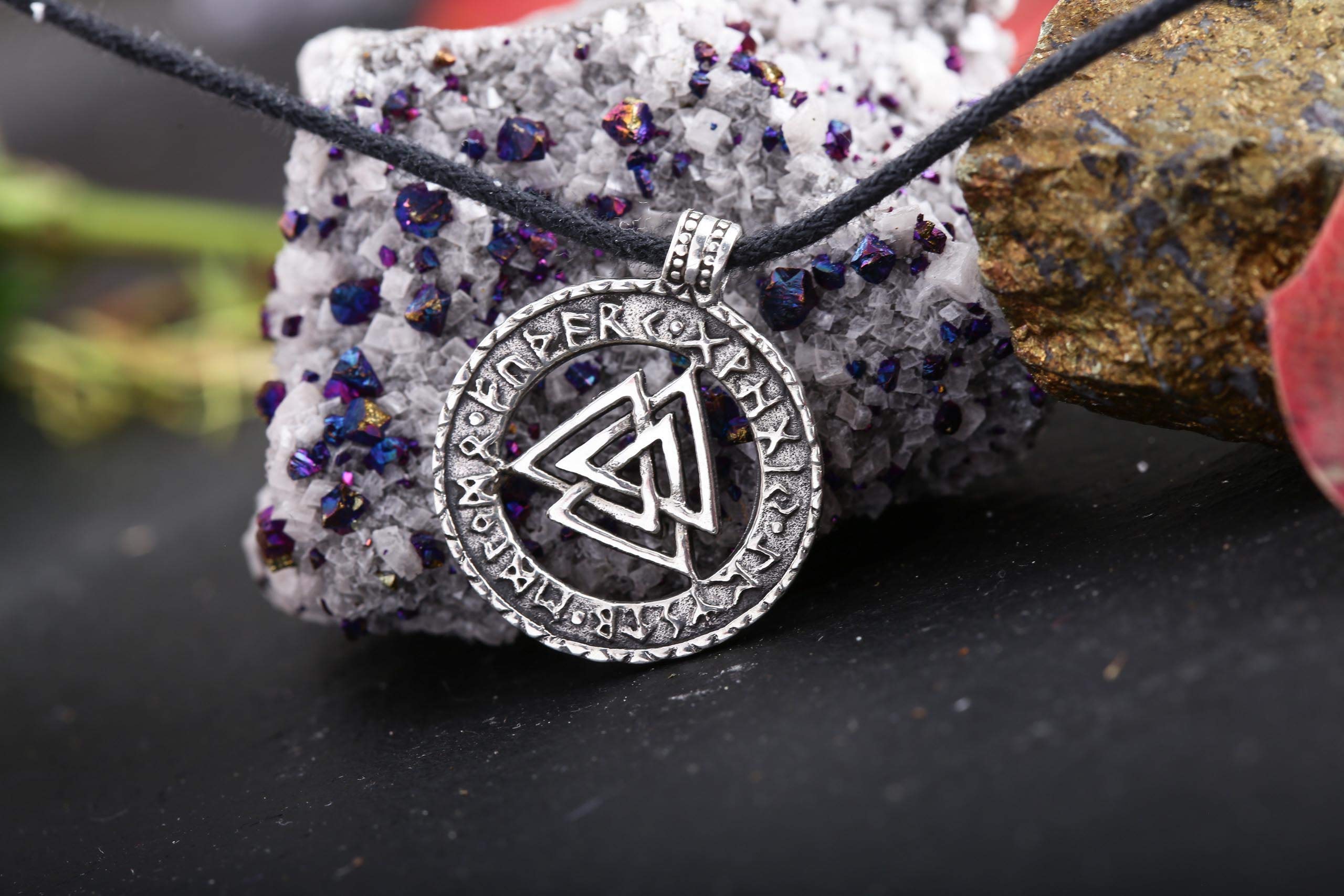 Windalf Wikinger Schmuck Anhänger VALKNUT 2.6 cm Wotansknoten Runen 925 Sterlingsilber