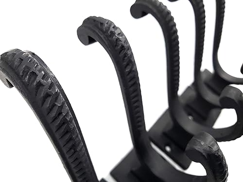 Miniatura 4 de Claimed Corner Ganchos de hierro con pergamino para colgar en la pared, de hierro fundido, para colgar en la pared, para toallas, sombreros,