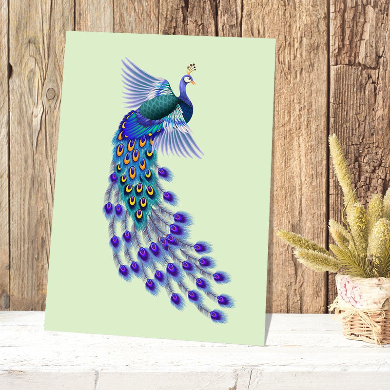 Adesivi Tema Pavone - 3 Fogli 15x30cm Per Decorazioni Pareti - Foto 6