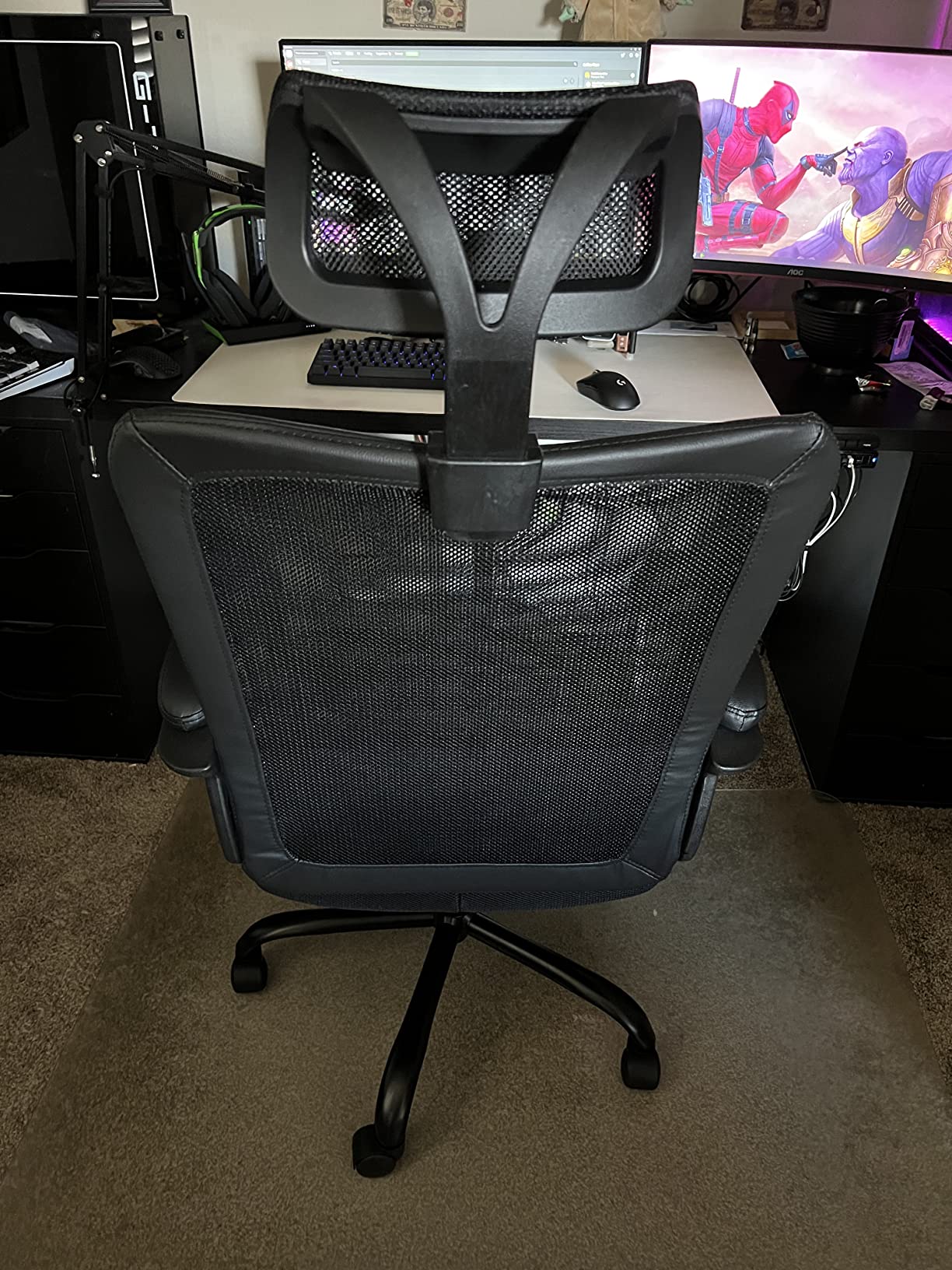 7/mo Finance Desk Chair Armless Mesh Office Chair, Ergonomic