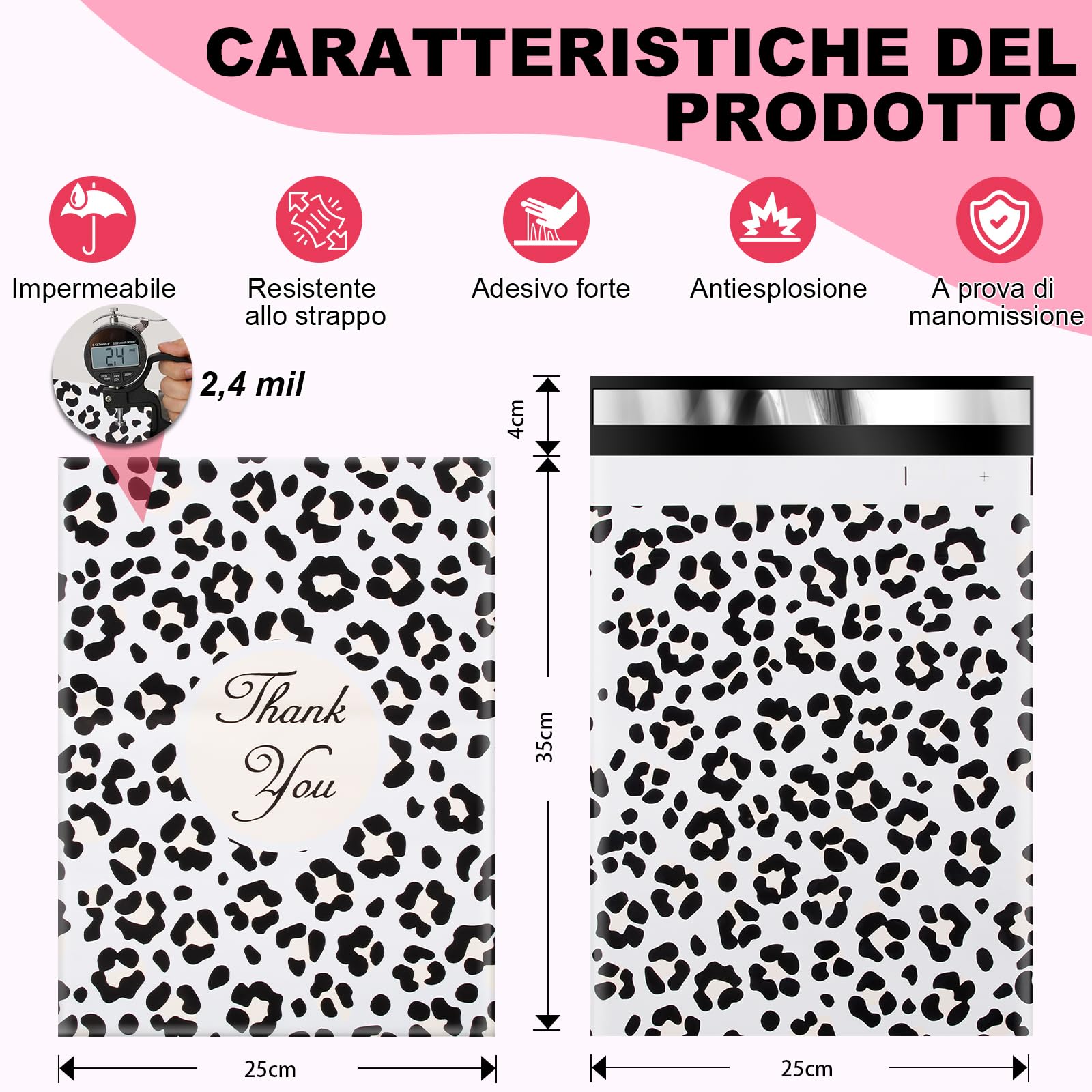 100 Pezzi Buste per Spedizioni Vinted in Polietilene di Plastica, Buste per Spedizioni con Nastro Autosigillante, Buste Spedizione Vinted per Piccole Imprese e Negozi al Dettaglio (25x35cm)