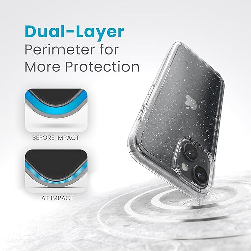 Miniatura 9 de Speck Funda transparente para iPhone 15, delgada, protección contra caídas, para iPhone 15, iPhone 14 y iPhone 13, resistente a los arañazos, no se