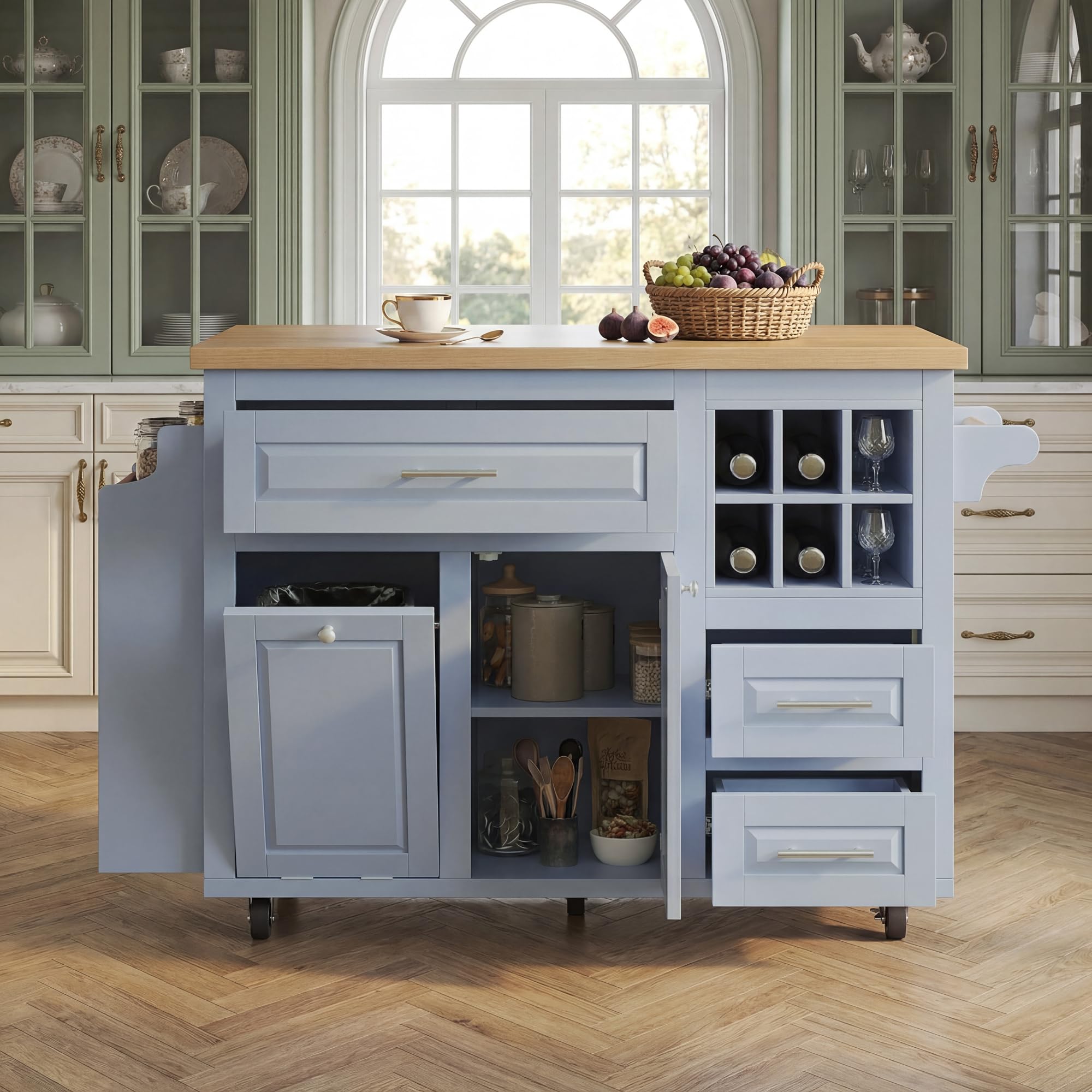 Generisch Carrello da cucina pieghevole con cassetti ergonomico per cucina