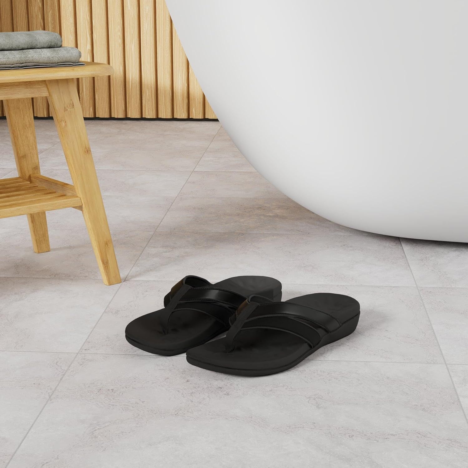 Sounity Soft Arch Support Comfortable Sandals for Womens, Best Summer Dress Flip Flops with Cushion Memory Foam, Outdoor Walking Slippers for Plantar Fasciitis… - Image 3