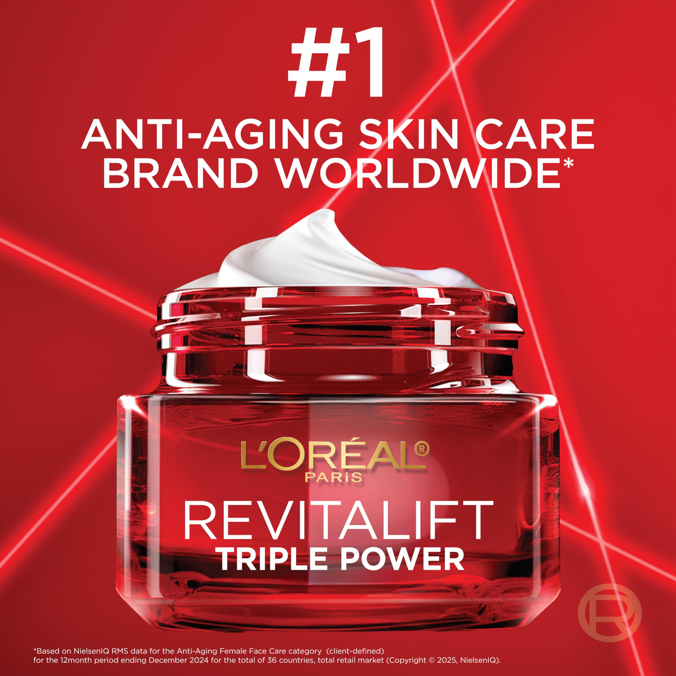L'Oreal Paris Revitalift Triple Power Anti-Aging Face Moisturizer, Pro Retinol, Hyaluronic Acid & Vitamin C to Reduce Wrinkles, Firm & Brighten Skin, 1.7 Oz: Fragranced 1.7 Ounce (Pack of 1)