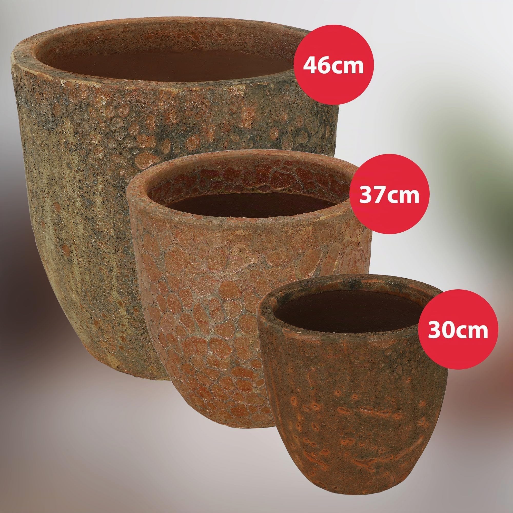 KOTARBAU® Keramik Pflanzenübertopf Braun Höhe 34 cm ⌀ 37 cm glasierte Blumentöpfe innen Wohnzimmer Outdoor & Indoor frostsicher Blumentopf Plant Pot Topf für Pflanzen