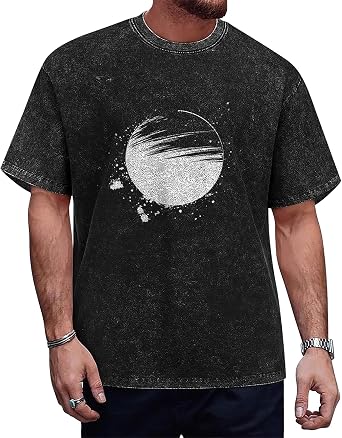 Oversized T-Shirts for Men Short Sleeve Summer Tops Heavy Washed Cotton T Shirts Vintage Graphic Tee