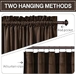 StangH Brown Blackout Velvet Drapes for Living Room 96 inches Long Luxury Home Decor Heat & Sound Reducing Energy Smart Curtains for Bedroom, W52 x L96, 2 Panels