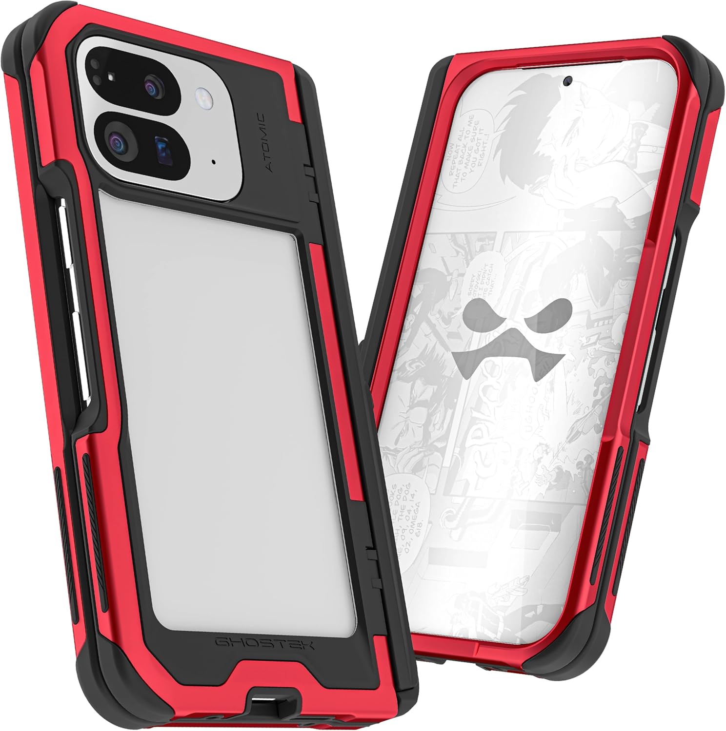 Ghostek Atomic Slim Pixel 9 Pro Fold Case with Built-in Kickstand and Full Hinge Protection Military Grade Metal Protective Phone Cover Designed for 2024 Google Pixel 9 Pro Fold (8") (Red)