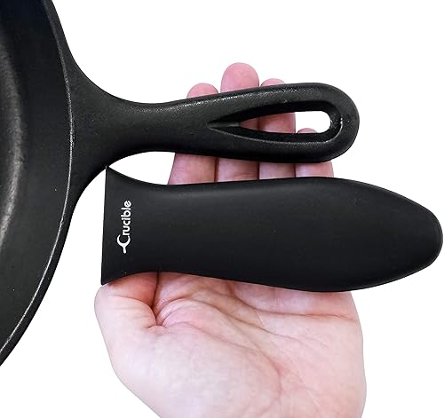 Miniatura 8 de Soportes de silicona para mango caliente, agarraderas (paquete de 5 unidades de negro mezclado) para sartenes de hierro fundido, sartenes, sartenes