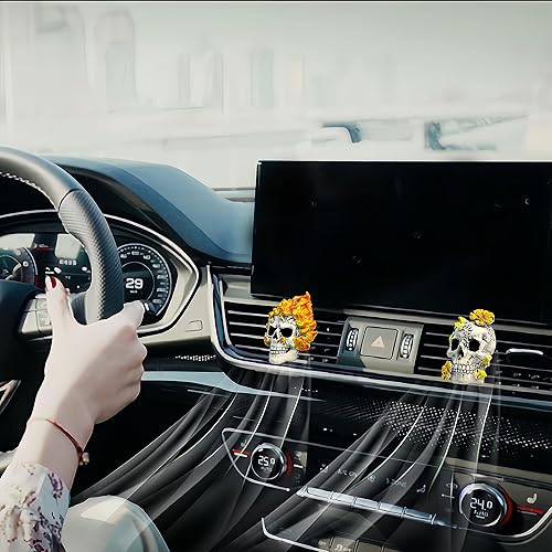 Miniatura 4 de LSJUENGAL 2 piezas de esqueleto de llama terrorista para automóvil, clip de actualización de aire para decoración de ventilación de automóvil,