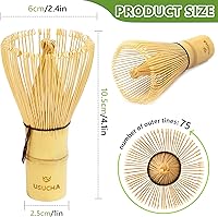 Vista 3 de Batidor de bambú matcha, hecho a mano, orgánico tradicional japonés, agitador de matcha, accesorio para preparación de té verde (100 puntas)