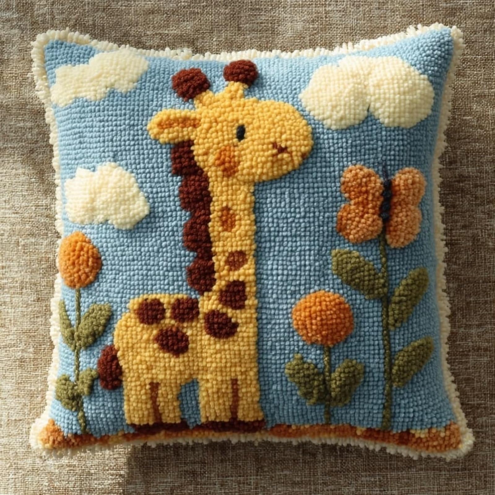 Wallustrioaw Giraffe And Butterfly Latch Hook Kits For Adults,Beginners,