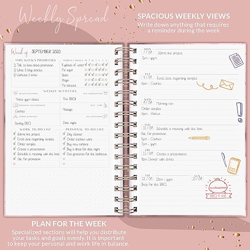 Miniatura 4 de PLANBERRY Planificador semanal premium Organizador de vida sin fecha y planificador de presupuesto Gestión del tiempo, establecimiento de