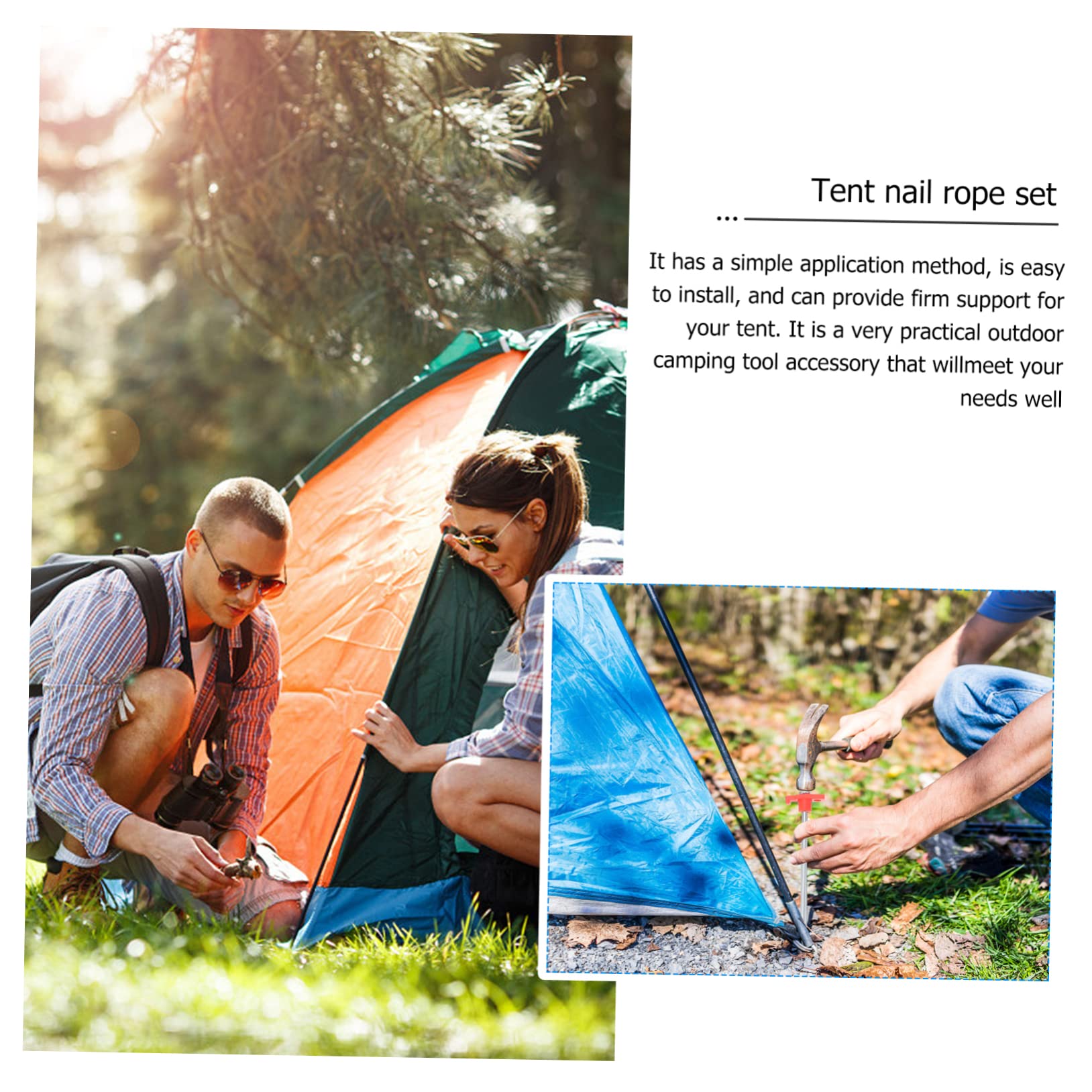 Generisch 1 Satz Heringe Camping zubehör zeltschnur Spanner Camping zelte schuspikes Zeltzubehör für Outdoor-Camping Campingzubehör Zeltplane Zelthering im Freien Zeltstangen Stahl Orange