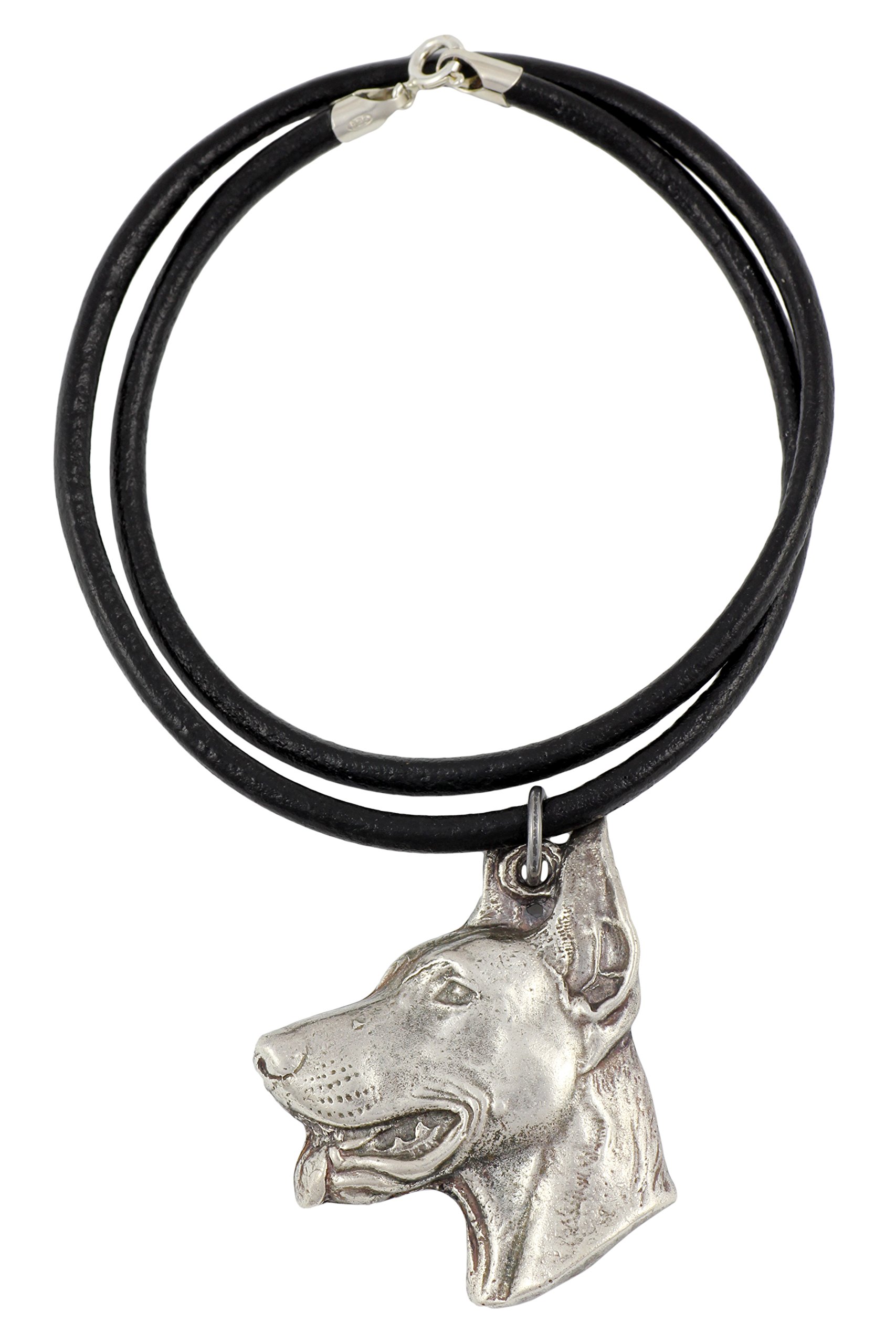 Dobermann, naszyjnik powlekany srebrem, edycja limitowana, Art Dog