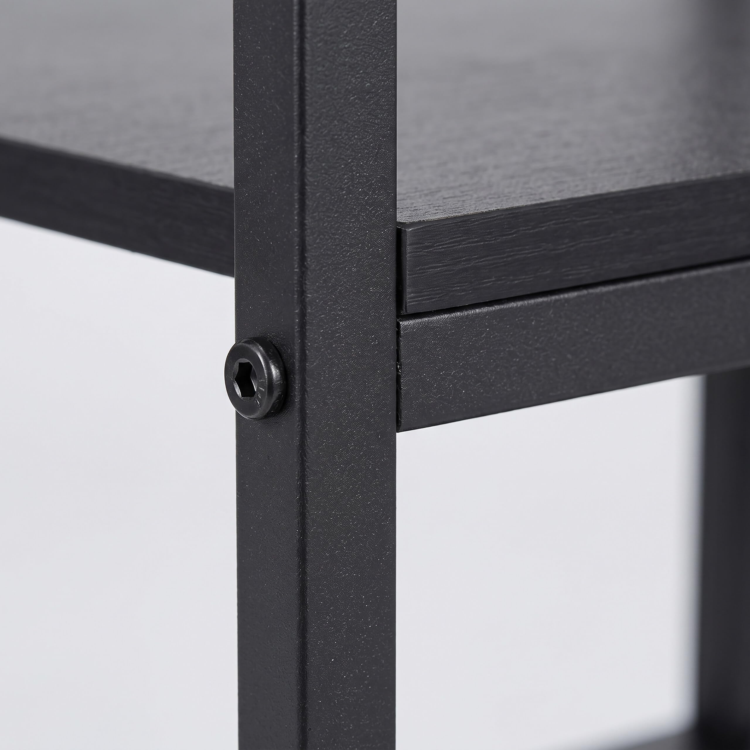 Relaxdays, scaffale per stampante, 3 ripiani, cassetto in metallo, nero