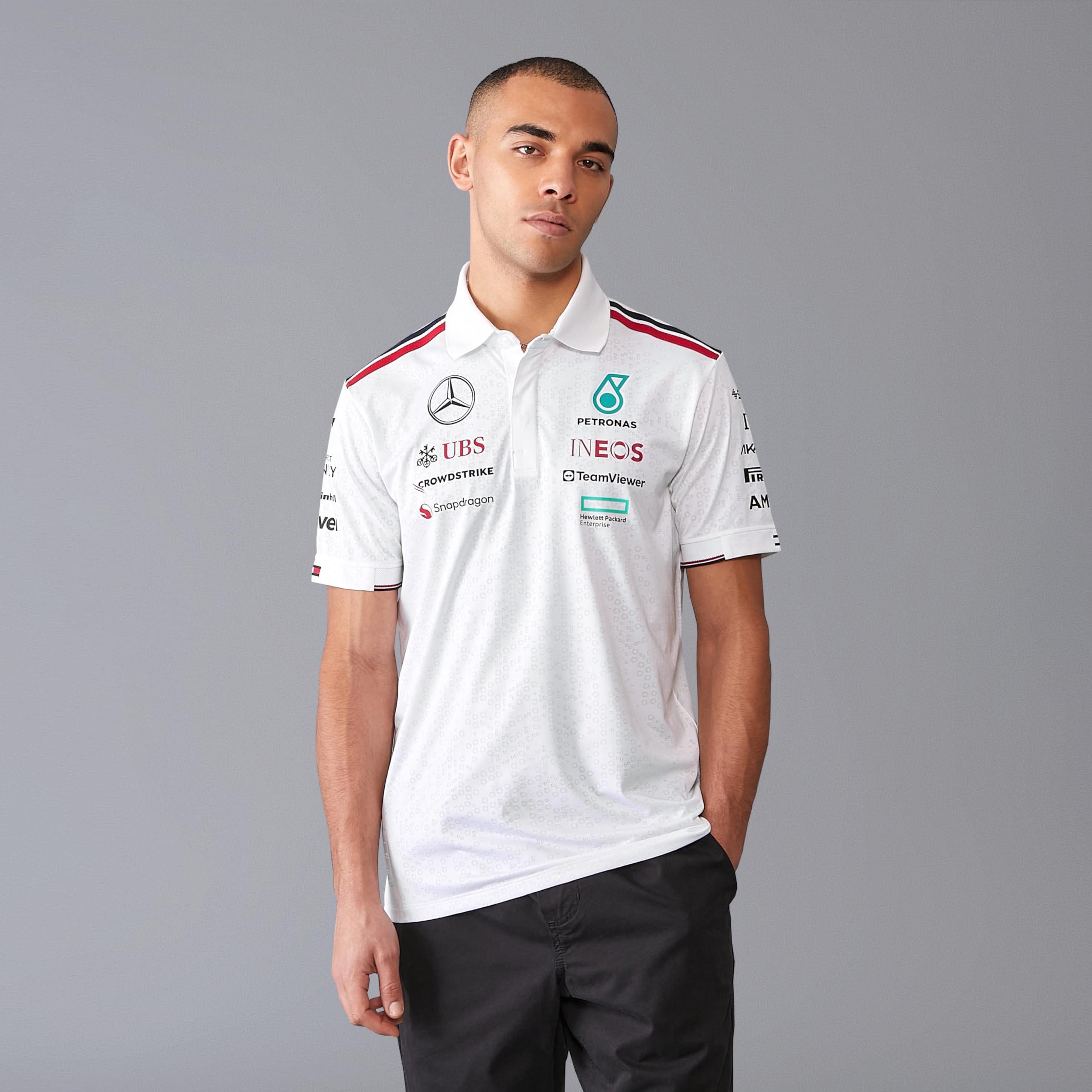 Mercedes AMG Petronas Polo F1 2024 pour Hommes - Blanc - Taille: L