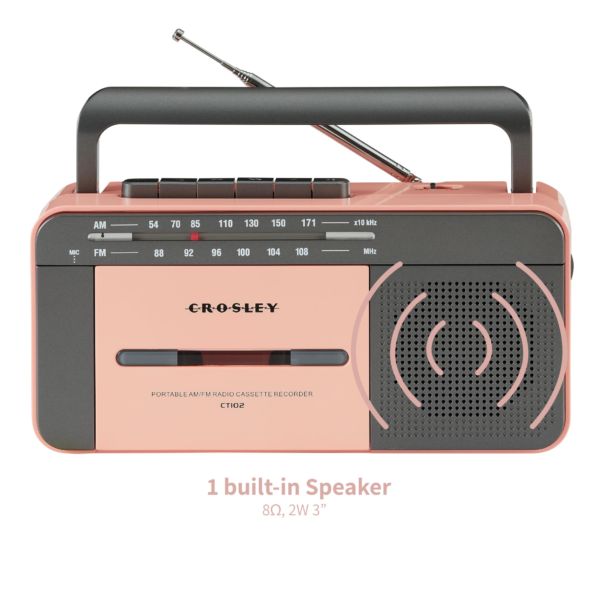 Crosley Cassette Player - Rose Gold/Grey