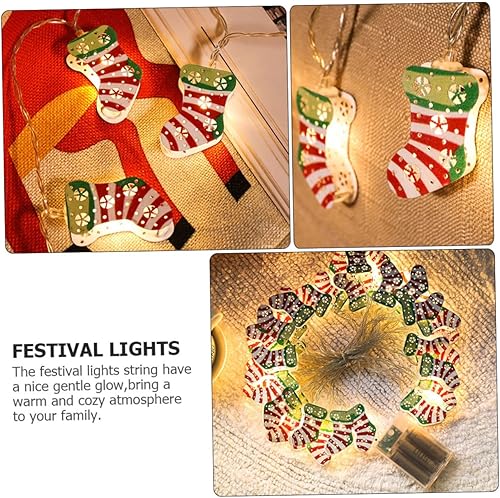Miniatura 5 de 1 juego de luces LED de hadas de luces de Navidad, calcetines de Navidad, luz colgante de Navidad, luz de hadas de Navidad, luces de hadas para