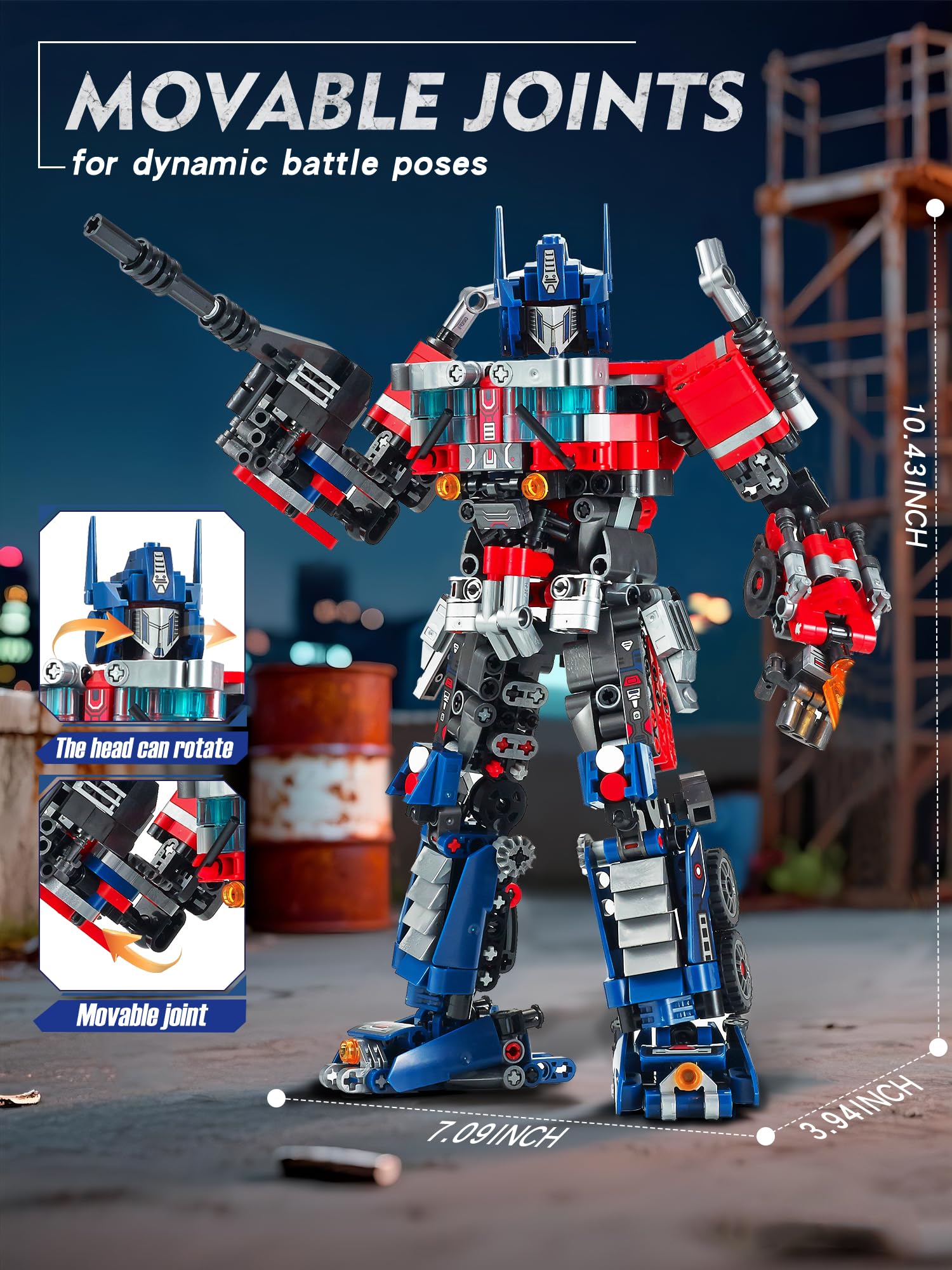 Giochi di costruzione di robot trasformati 2 in 1 per adulti, blocchi di costruzione trasformatori maca, kit di camion, figure di azione per i fan di film, Natale