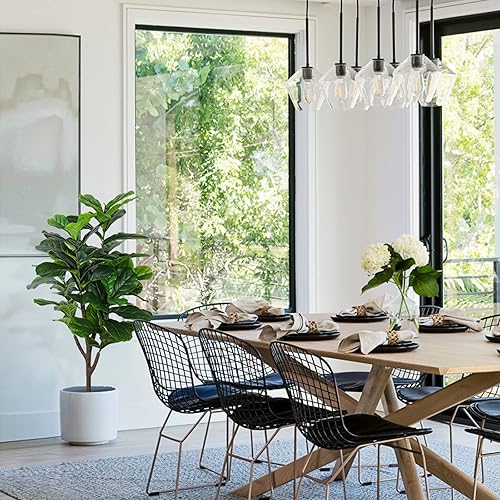 Miniatura 5 de Yepdin Árbol de higuera artificial de hoja de violín, planta falsa de 4 pies de alto con maceta de plástico para decoración de oficina y hogar,