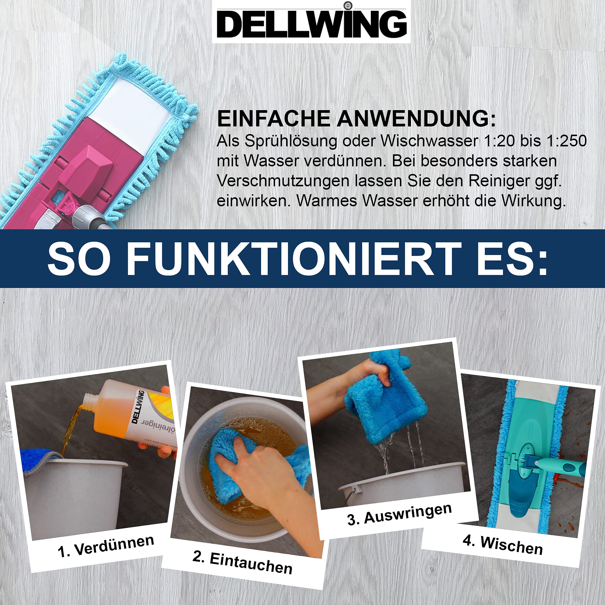 DELLWING Orangenölreiniger Konzentrat 5L – Premium Orangenreiniger Konzentrat/Universalreiniger mit Zitrusduft gegen Flecken, Fette, Öle, Klebereste und Harze | Universal Orangenreiniger, hochkonzentriert, Allzweckreinigungsmittel für Küche und Böden, Mad
