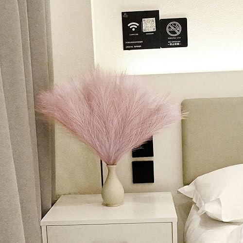 Miniatura 74 de Arreglo de 6 Piezas de Hierba de Pampa Sintética - 18 Pulgadas/45cm de Pasto Artificial Esponjoso y Pomposo para Decoración Boho Chic del Hogar