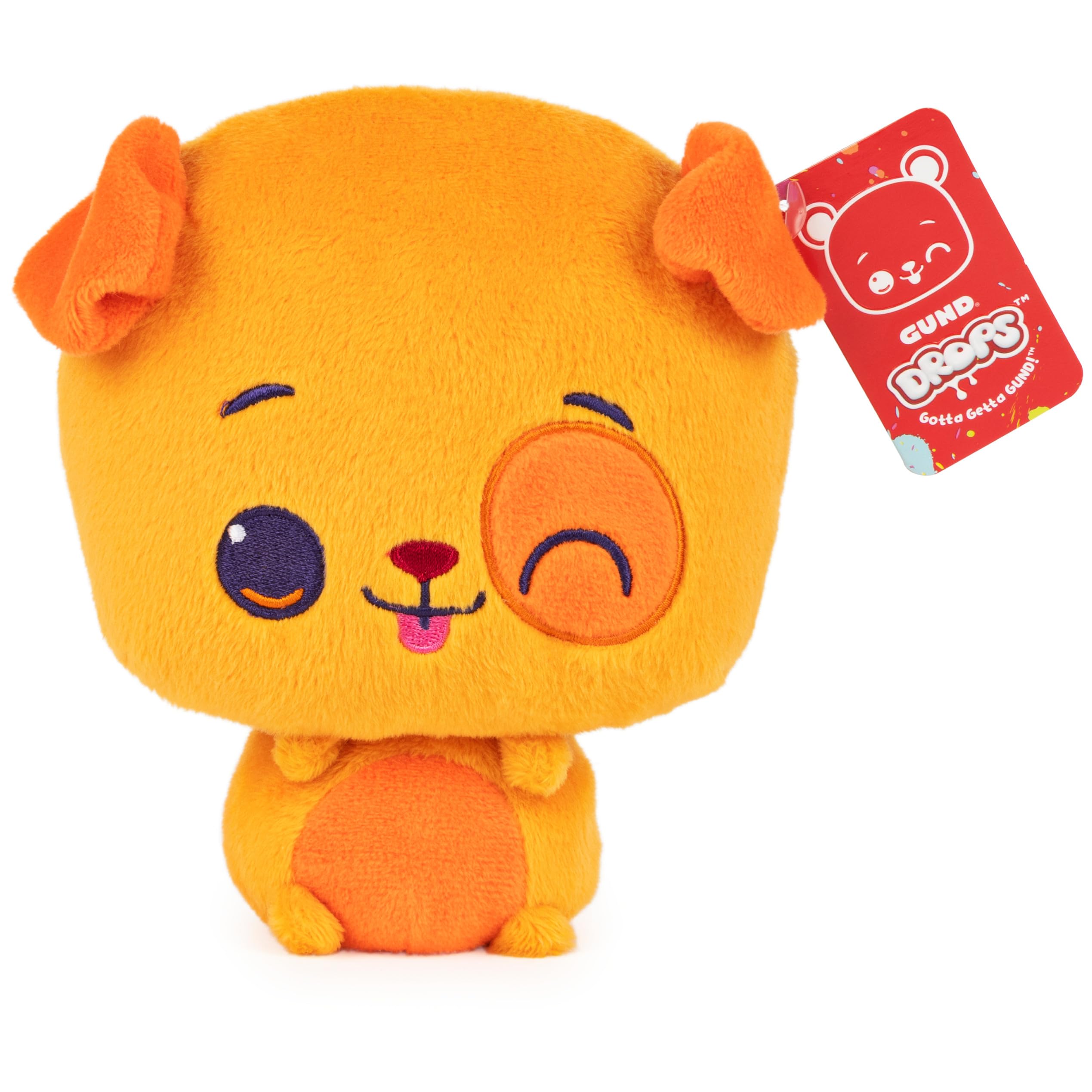 GUND Drops, Paulie Pup, Expressive Premium wypchane zwierzę miękkie pluszowe zwierzę, pomarańczowy, 15 cm
