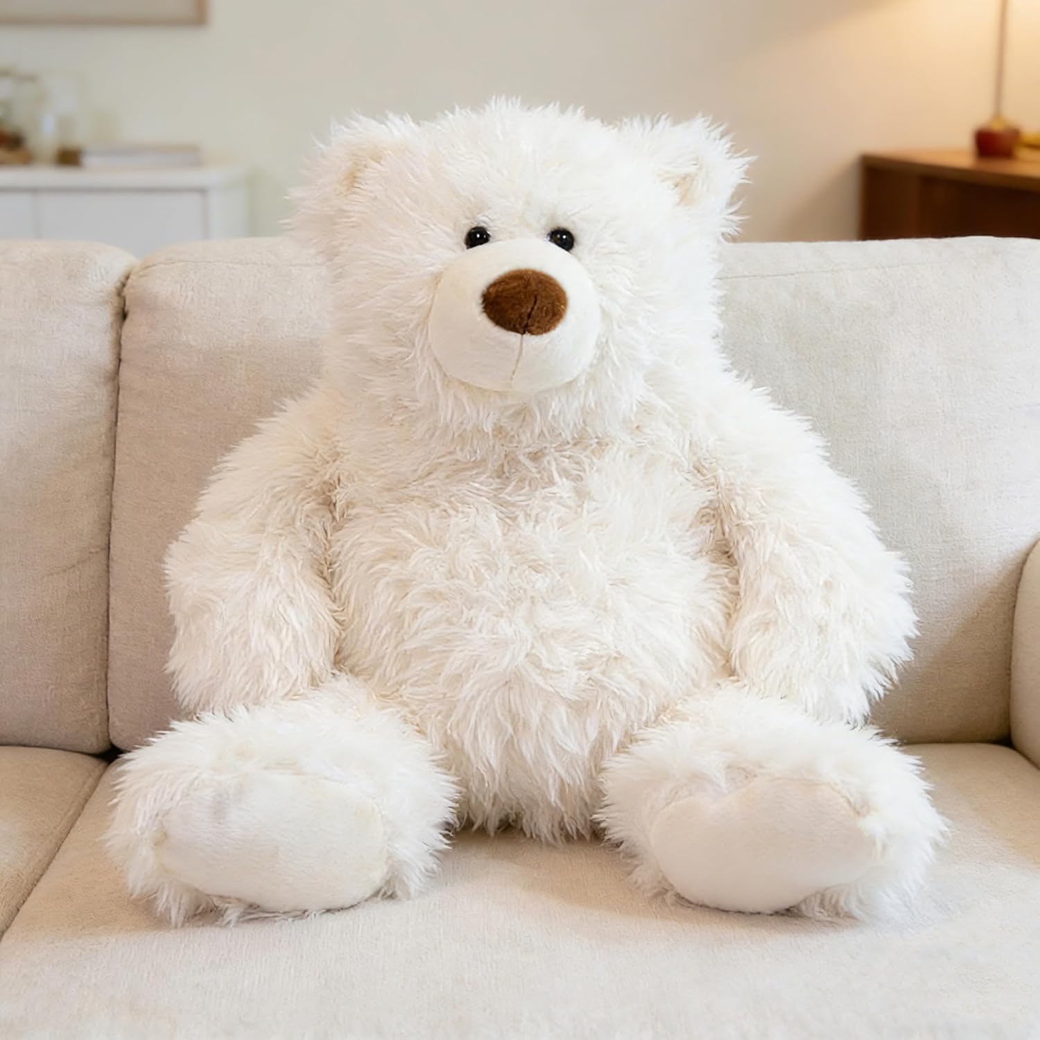4.2 lbs Polar Bear Weighted Stuffed Animal 27in, Stuffed Bear Plush for Adult, Kids, Weight Polar Bear Plush Animal Pillow White Bear Gifts on Christmas, Birthday, Valentine's Day