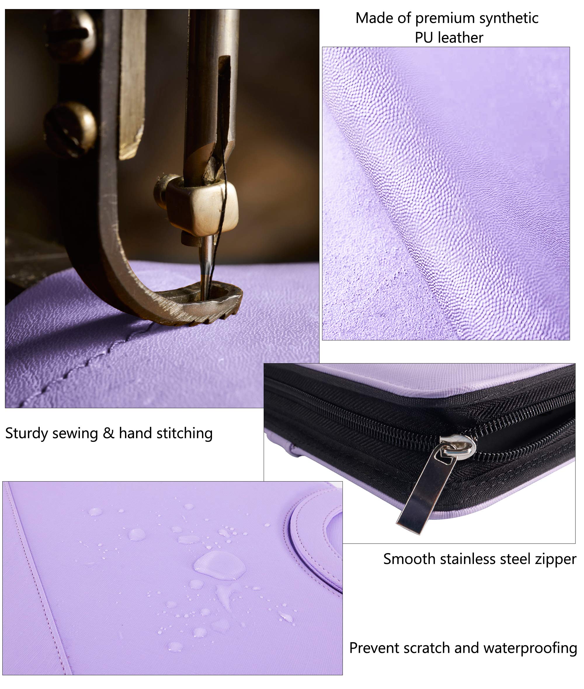 Cartella Portadocumenti GraduatePro A4 - In Pelle PU, Impermeabile, Rosa, Con Multiple Tasche - Foto 4