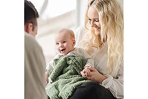 Bamboni Luxury Baby Blanket For Cozy Moments (Olive, Mini 15" x 20")