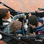 Larktale Caravan Coupe Quad V2, Compact Stroller Wagon with Reclining Seats for 4 Kids, Green