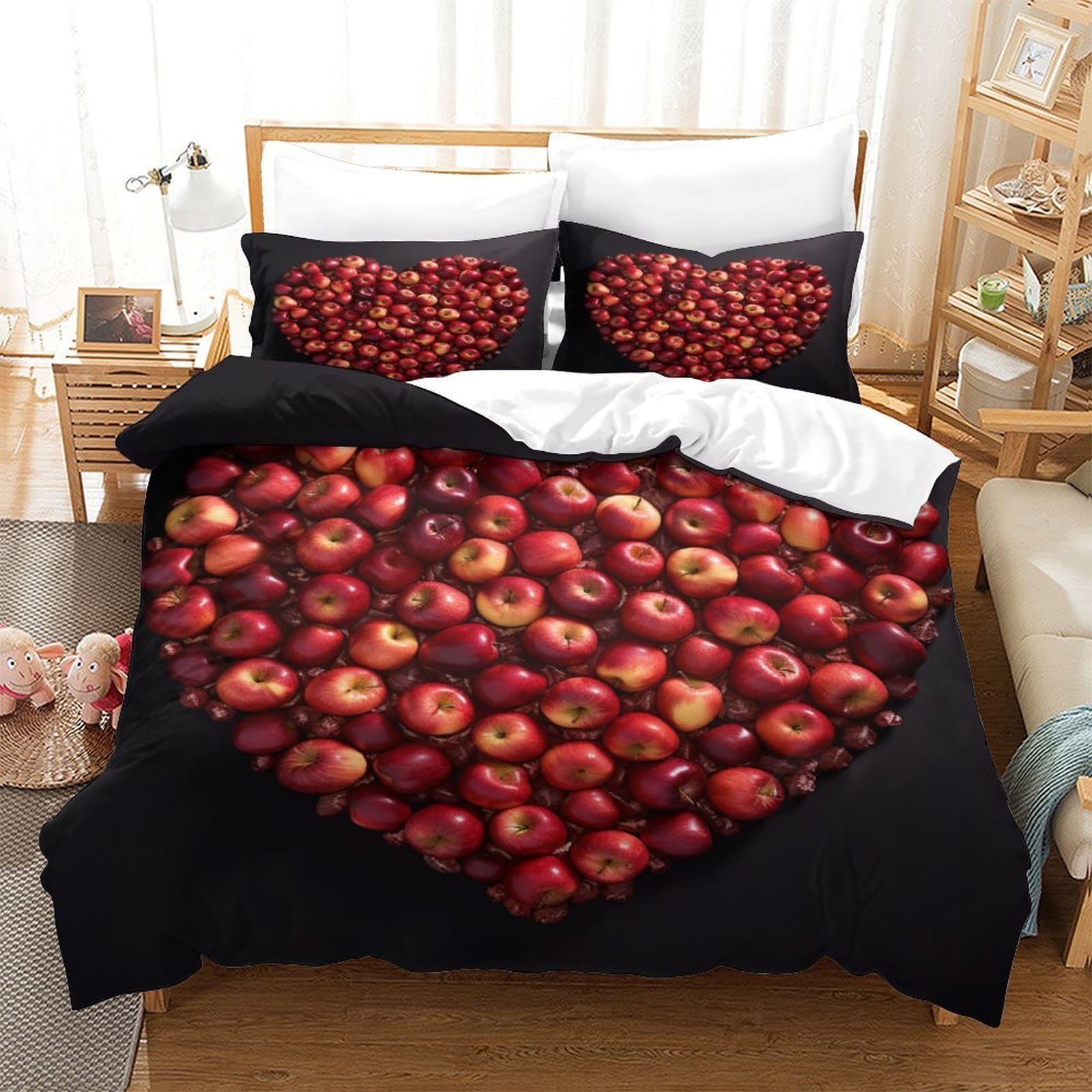 Parure de lit 140x200 motif Amour idéal pour créer un cocon romantique dans une chambre