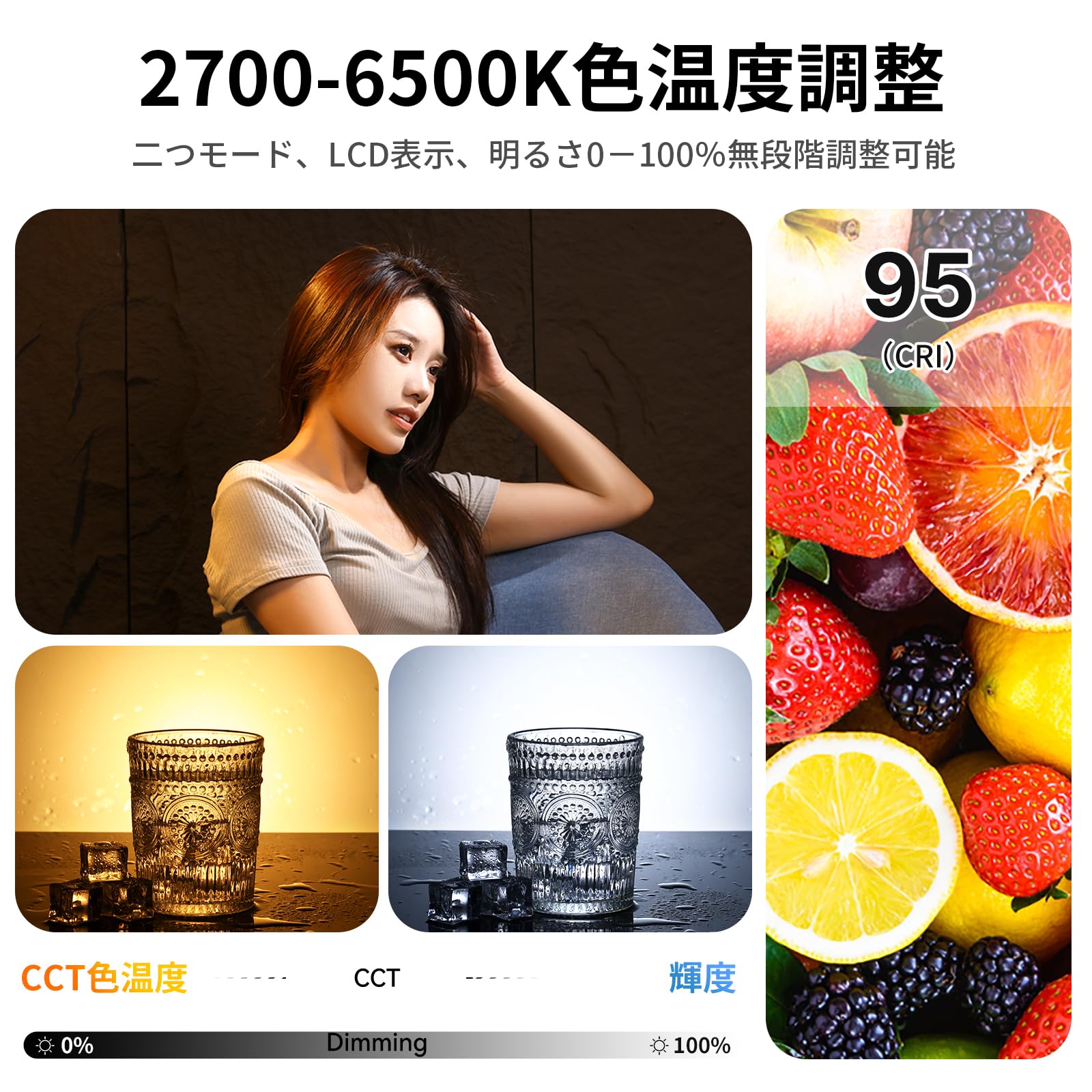 Amazon.co.jp: Ulanzi VL-200Bi 200W COB Photography Light, LED 