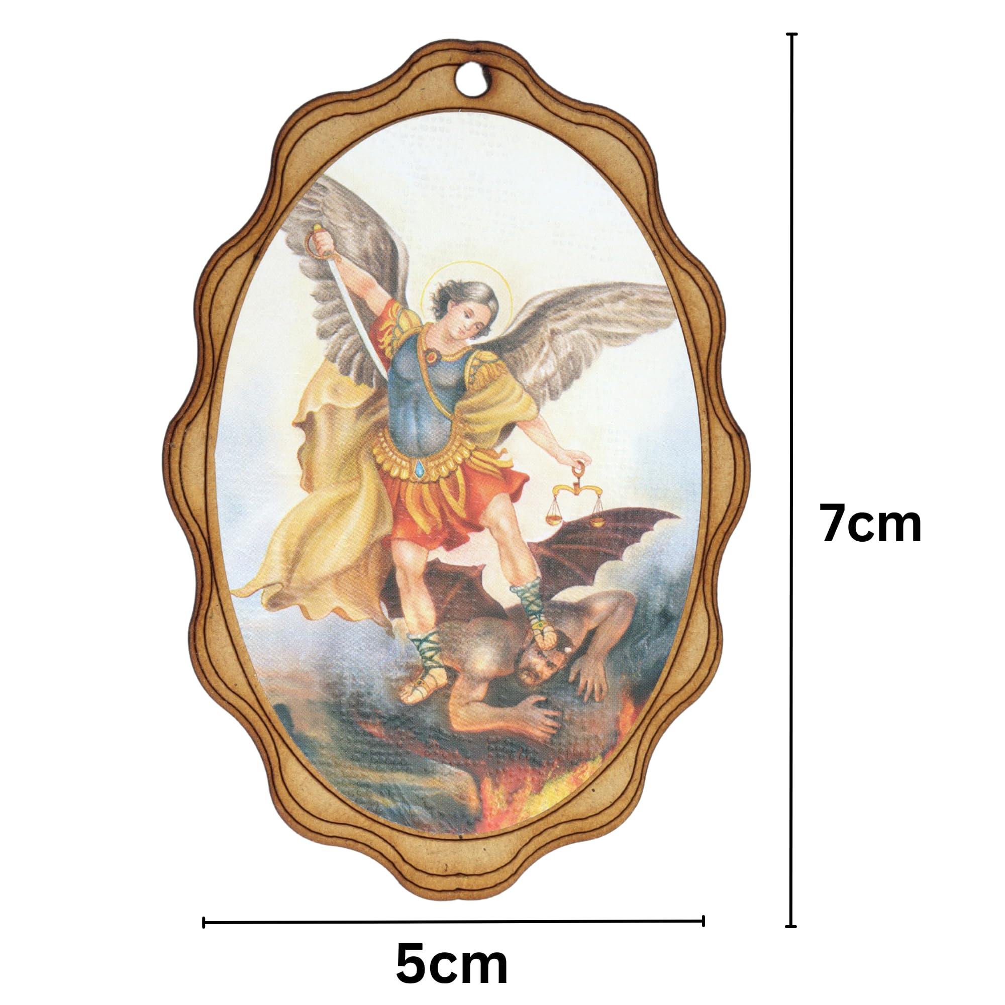 Amazon.co.jp: Needzo 木製聖ミカエルアイコン 守護聖人大天使