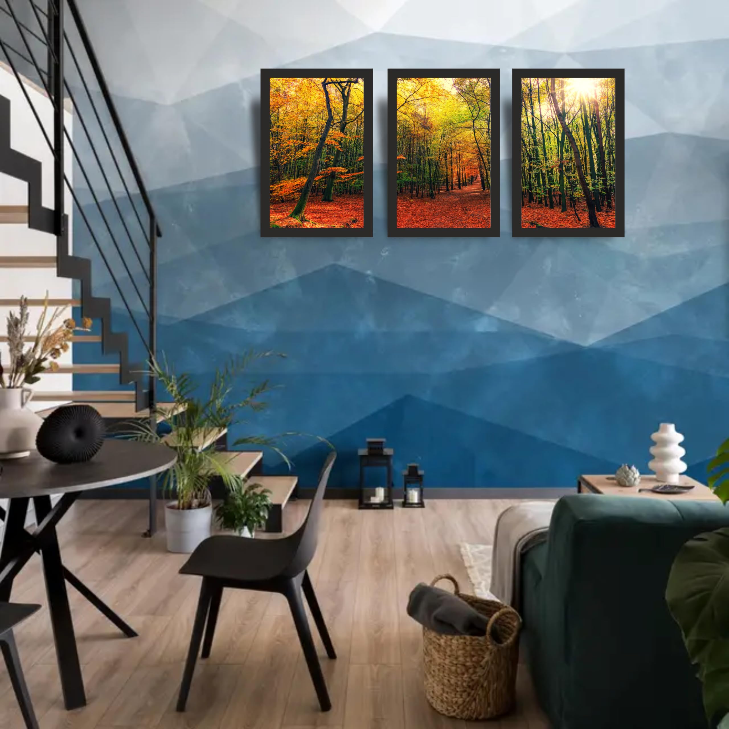 Autumn Forest Scenery Photo Frame Set of 3