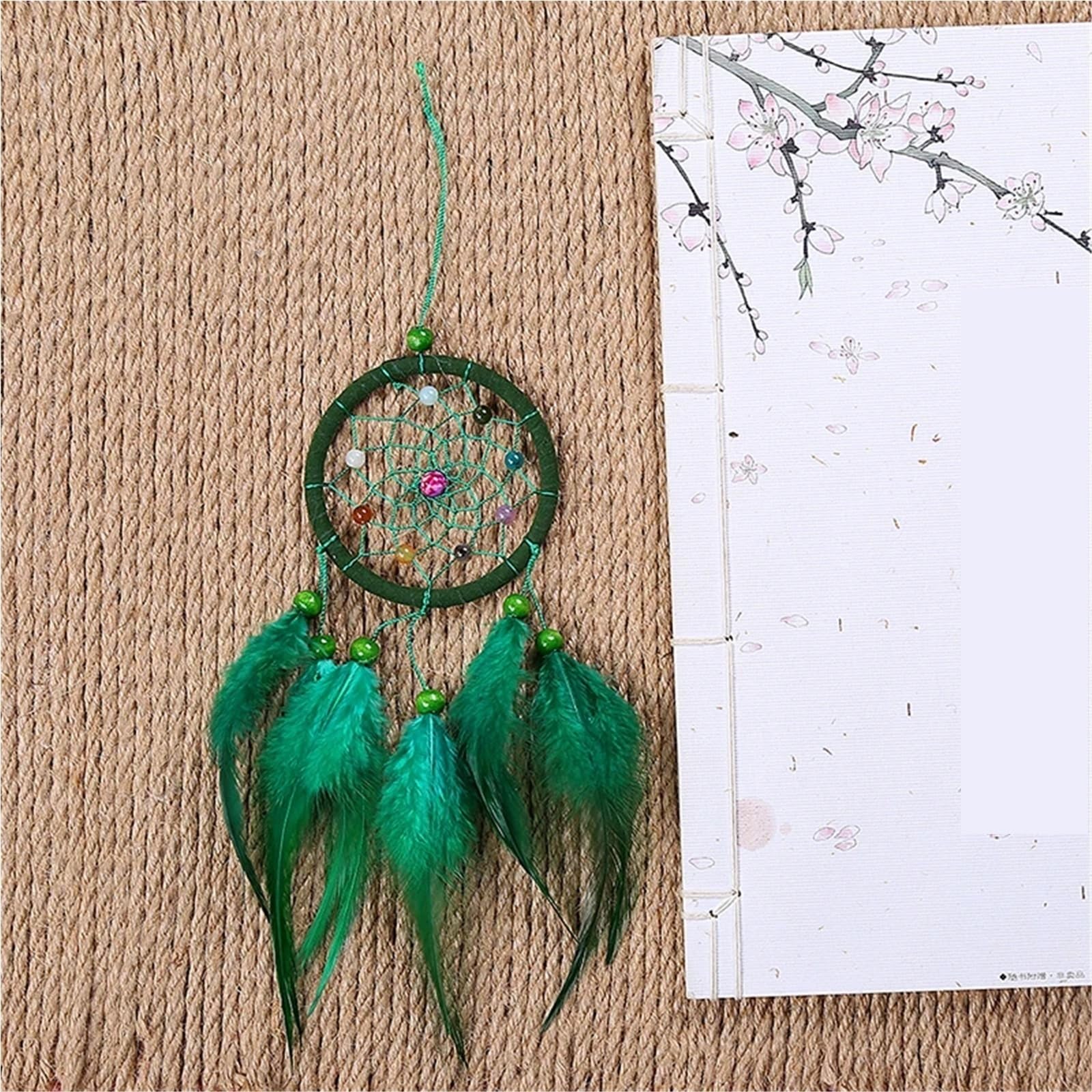 Atrapasueños de Plumas for niñas, Decoraciones for el hogar, Boda y Oficina, Artesanal, 2 uds para Expositor(Blue)