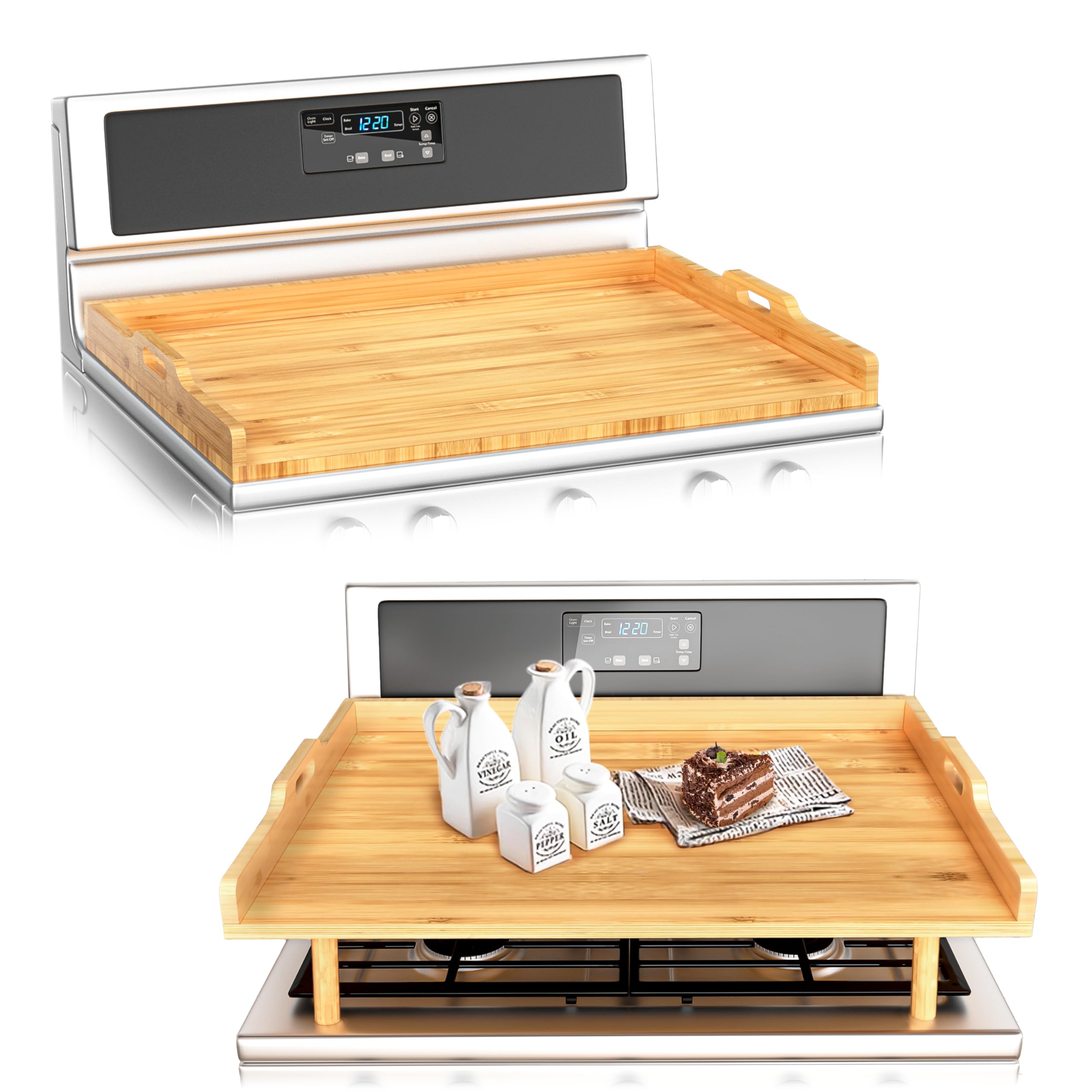 Amazon.com: Bamboo Stove Top Cover for Electric Stove & Gas