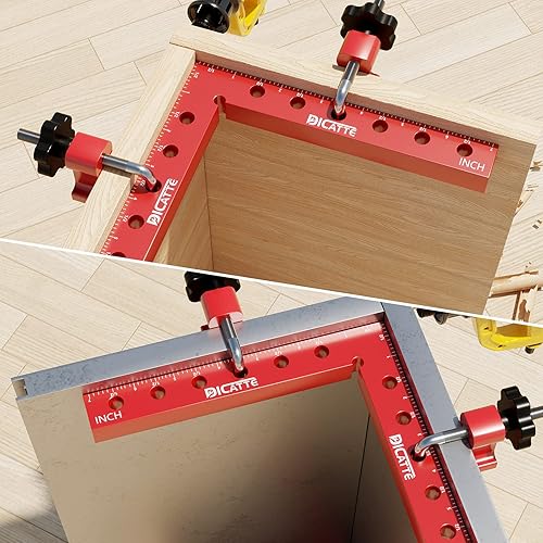 Miniatura 5 de Abrazadera cuadrada de ángulo recto de 90 grados de 7.1 x 7.1 pulgadas, herramienta de carpintería de aleación de aluminio, 4 abrazaderas de ángulo