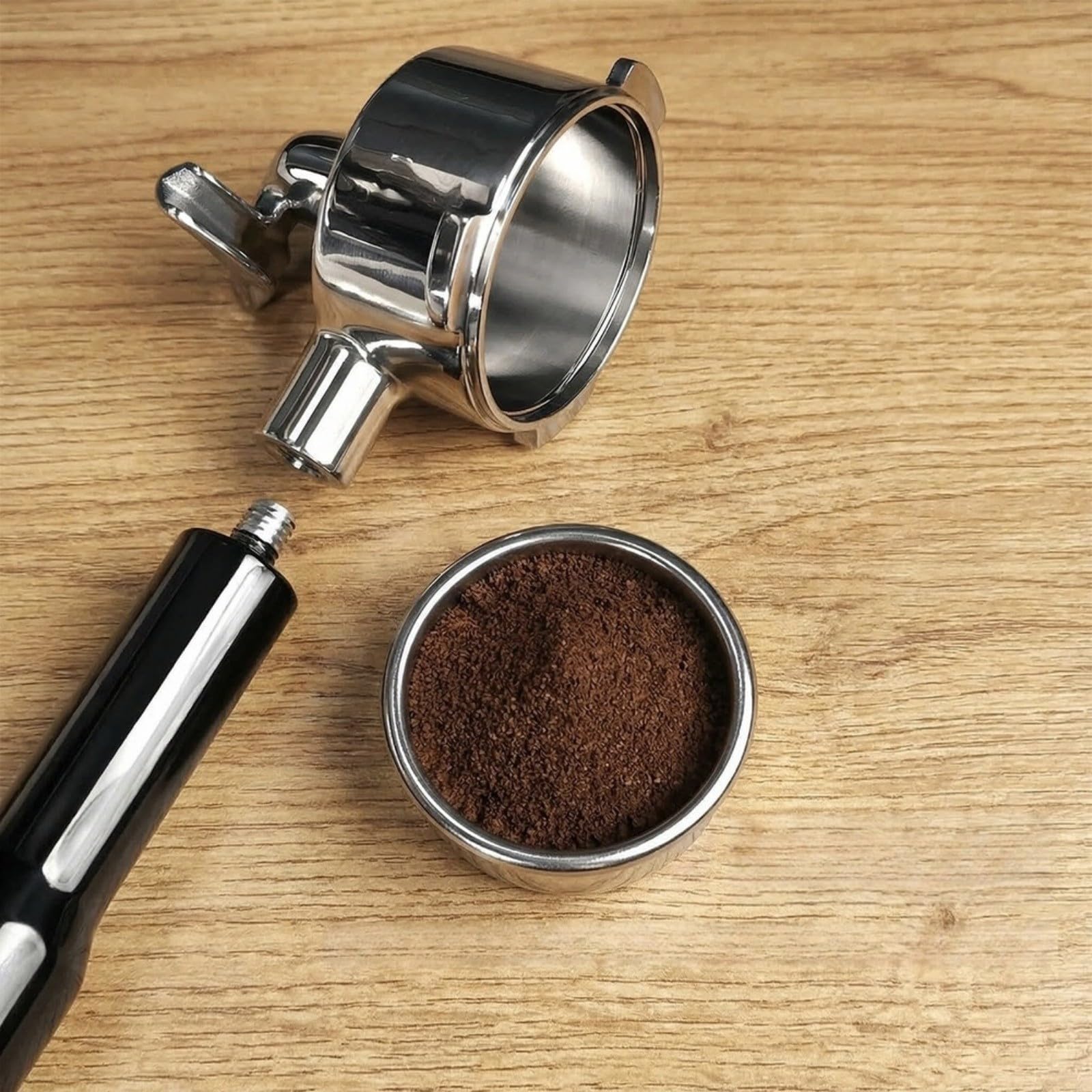 Portafiltros de acero inoxidable para café espresso, 54 mm, doble caño compatible con Breville 8 Series Material ABS robusto ergonómico para mango fácil de limpiar para el hogar para uso
