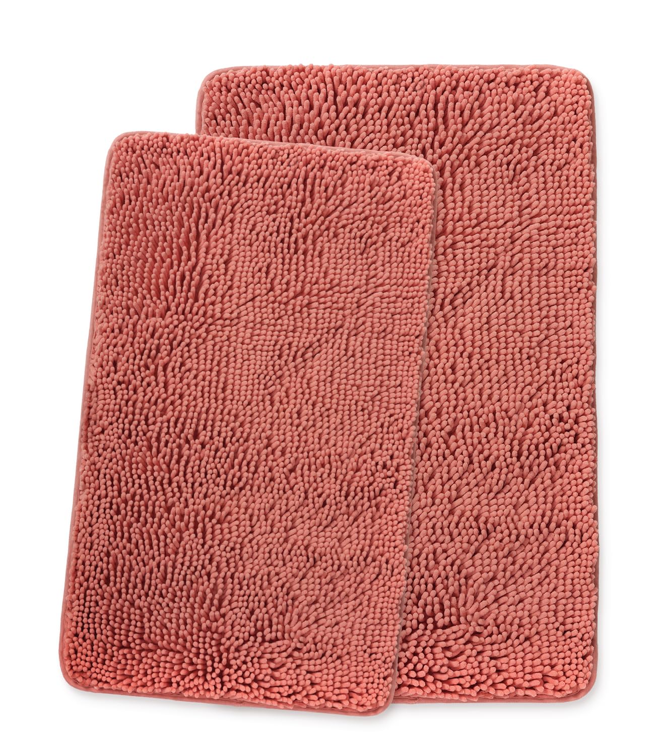 Yeaban Bathroom Rugs Sets 2 Piece โ Thick Chenille Bath Mats | Absorbent and Washable Bath Rug Non-Slip, Plush Rugs for Bathroom, Shower, Sink(Coral, 20"x32" and 24"x36") โ image 1