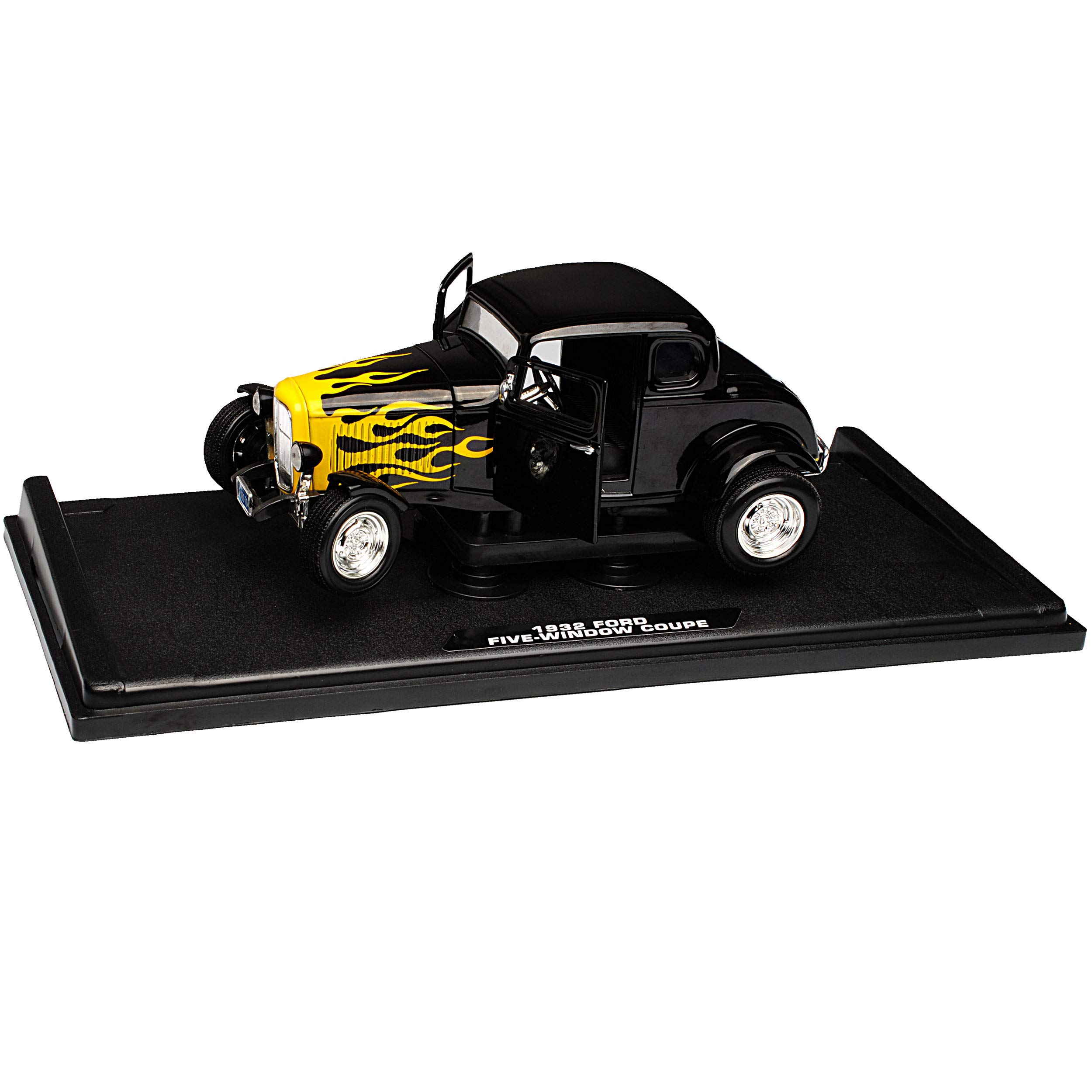Motormax Ford Coupe Hot Rod Schwarz mit gelben Flammen 1932 1/18