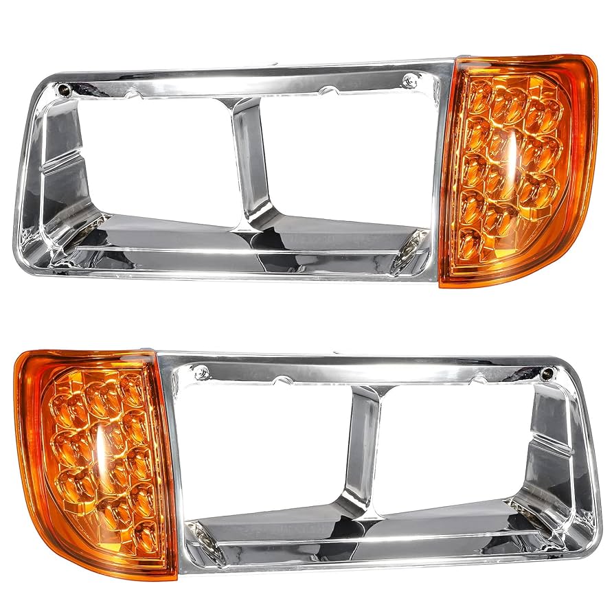 Amazon.com: Partsam Pair Headlight Bezel with Amber LED Turn