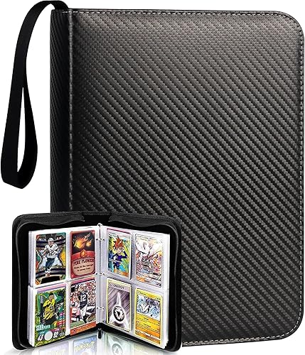 Miniatura 8 de TONESPAC Carpeta de tarjetas coleccionables con soporte de transporte de 4 x 100 bolsillos compatible con tarjetas intercambiables, tarjetas