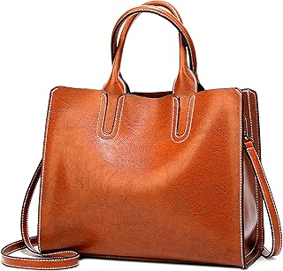 Borsa da Donna Tote Borsa a Tracolla Pelle PU Tracolla Retrò Semplicità Crossbody Bag Tote Leggero Viaggio Lavoro Marrone