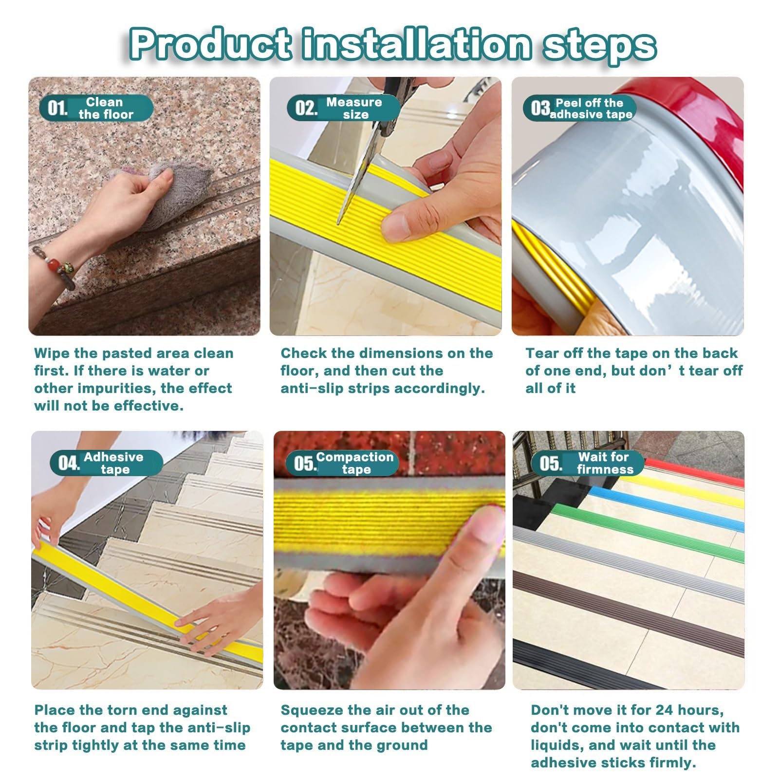 Tira antideslizante para peldaños de escalera, impermeable, antideslizante, autoadhesiva, color beige, 1 m