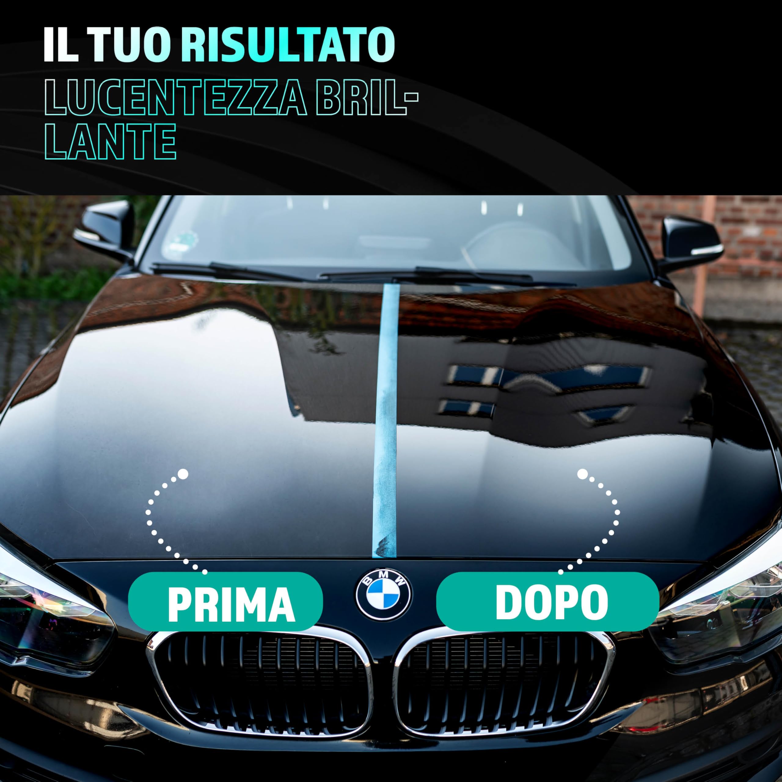 Set di lucidatura per auto | Sonax Polish & Wax Color Nero 250ml Lucidante per auto + Spugna per lucidatura + Panno lucidante | Pasta lucidante per vernici metallizzate scure per rimuovere piccoli